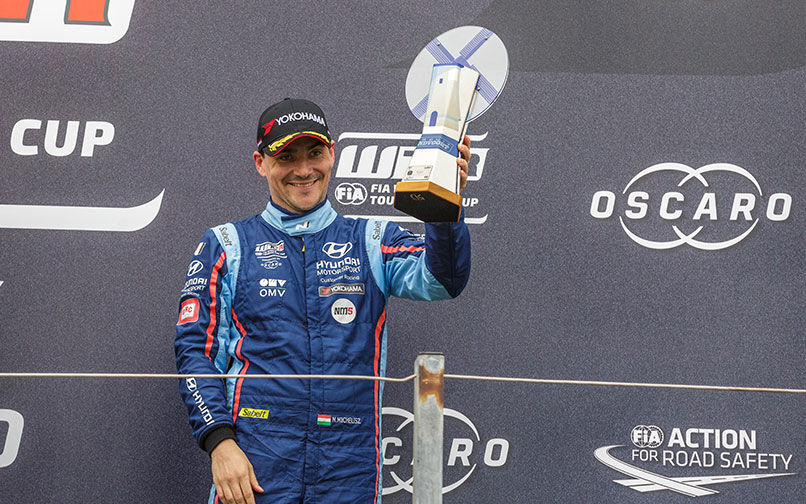 Nicky Catsburg celebrating his points haul at Zandvoort with the BRC Hyundai N LUKOIL Racing Team.