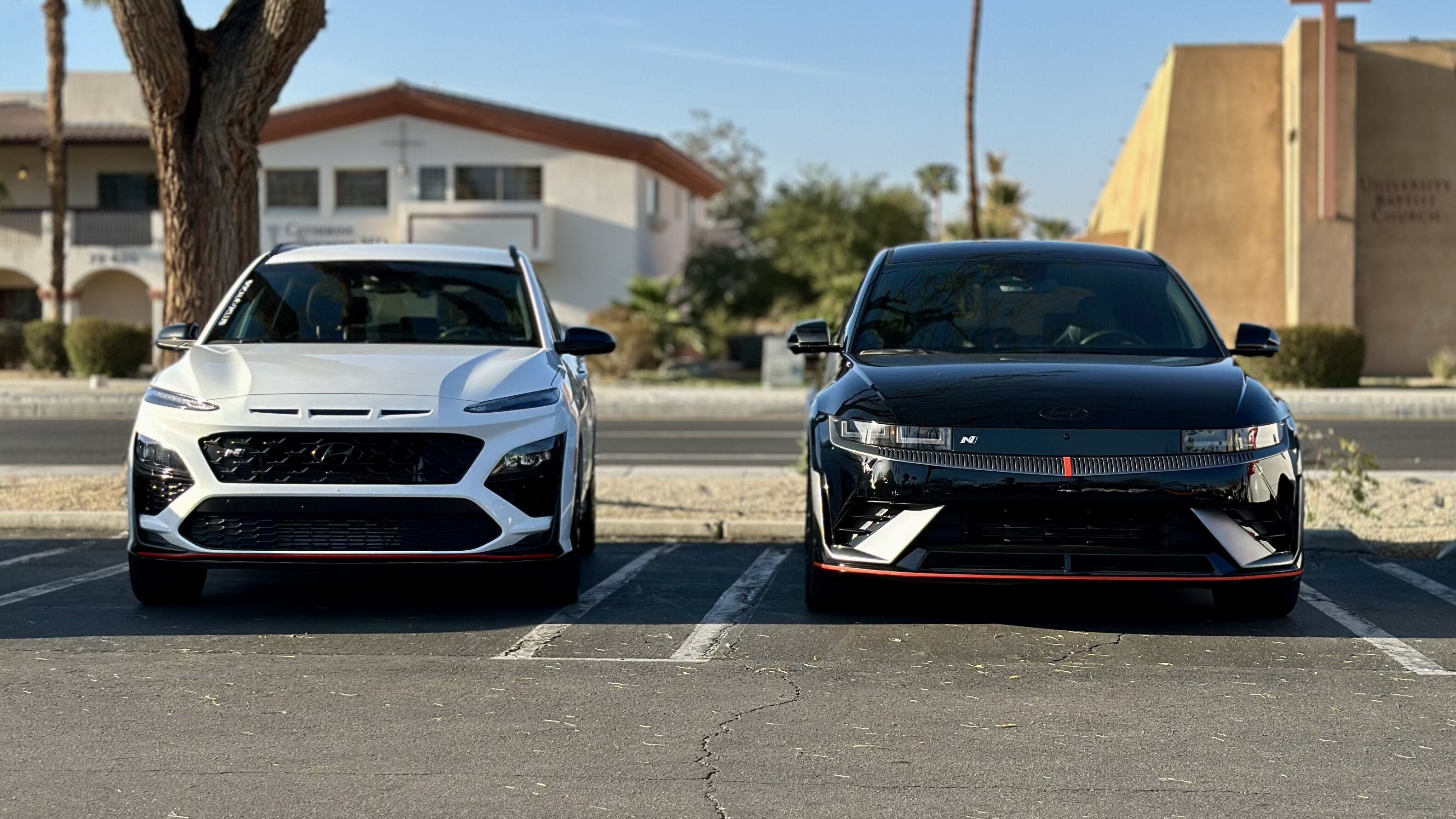 Kona N parked next to an I5N. 