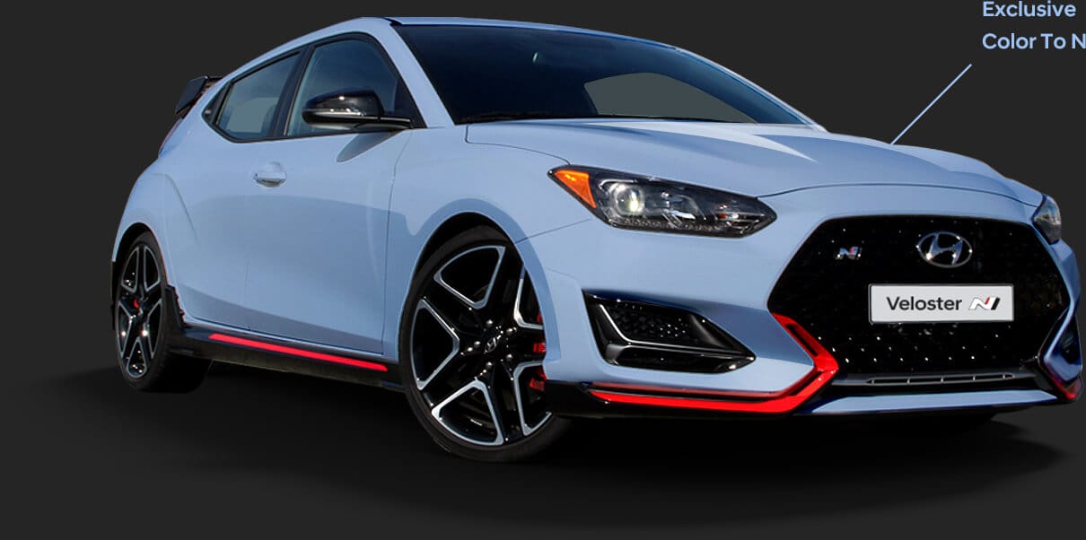 Veloster N blue car