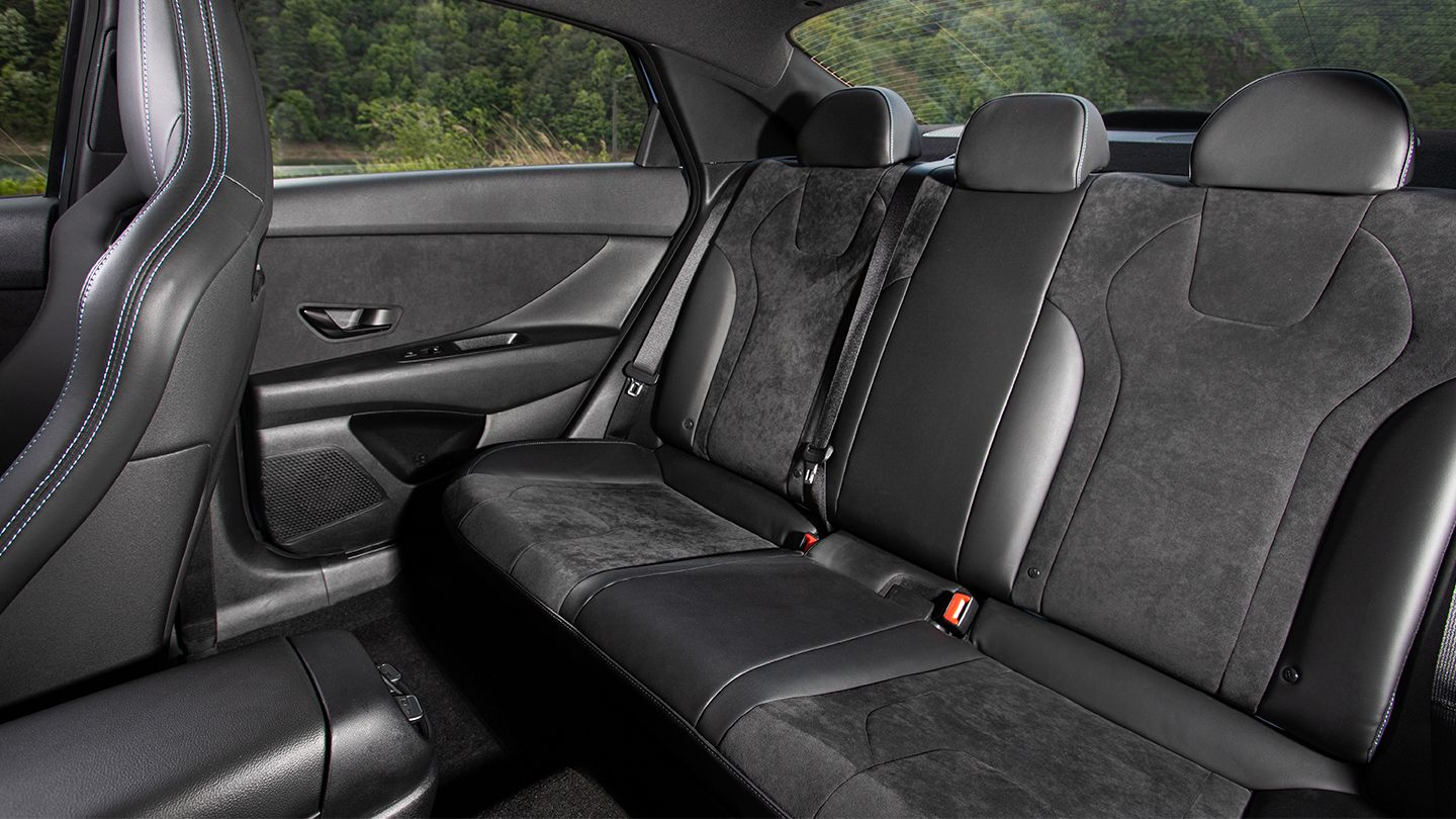Elantra N vehicle interior rear seats