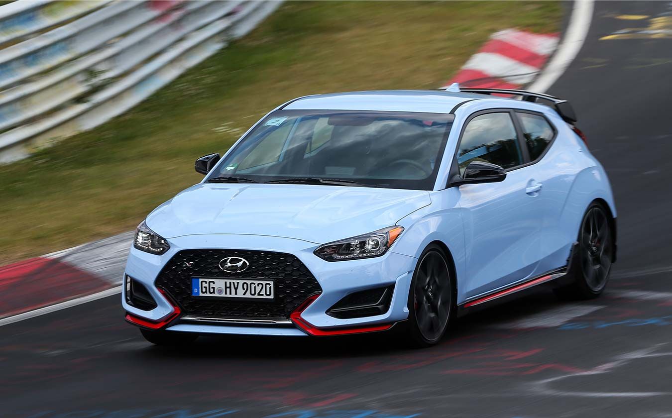 N vehicle driving on the circuit.